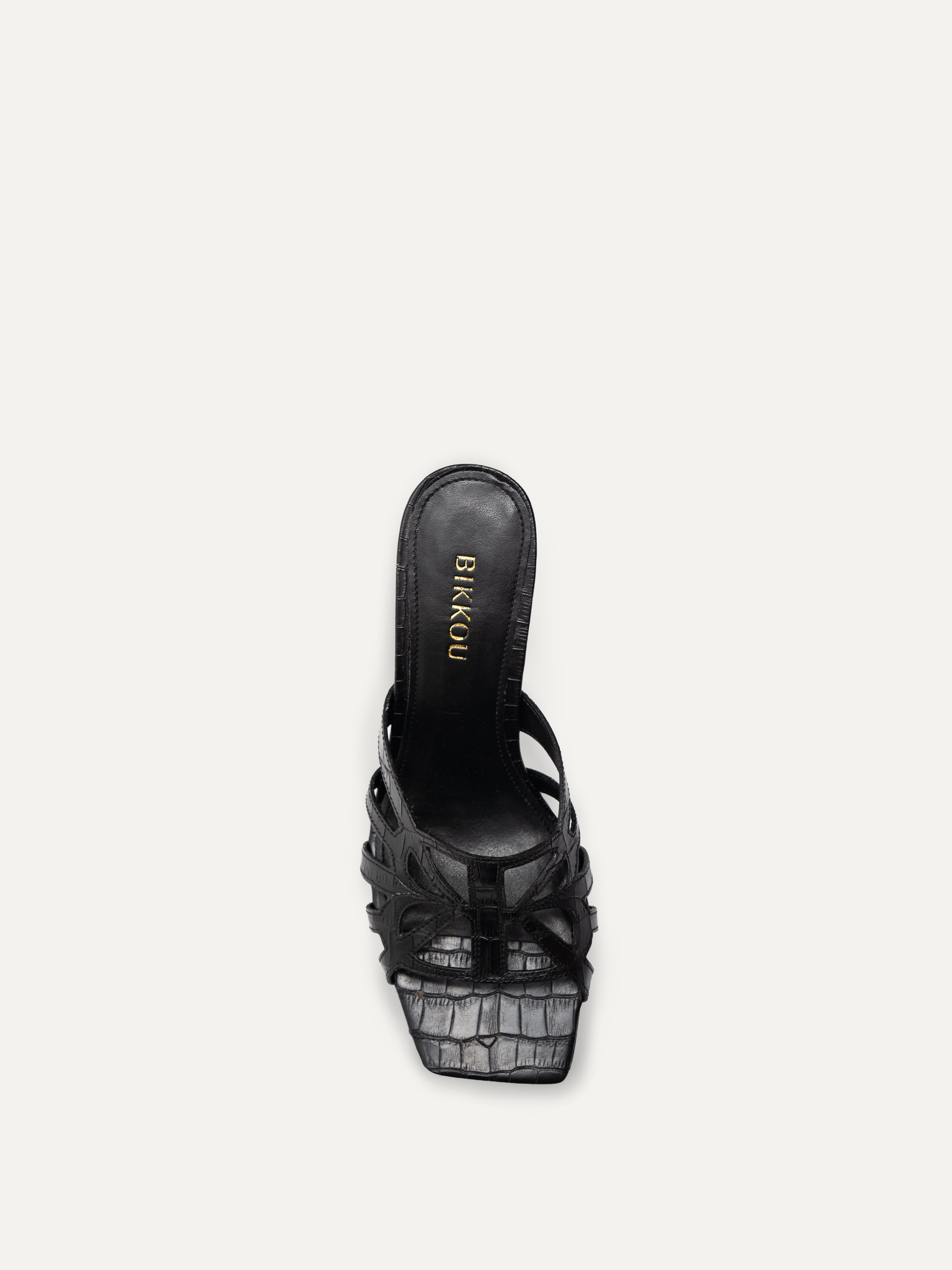 BIKKOU - 7:30PM GOLDEN HOUR BLACK croco top view